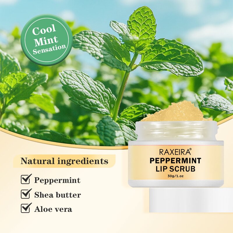Lip Scrub Balm Manufacturer - Peppermint Sugar Exfoliating Plumping Organic & OEM/ODM Wholesale