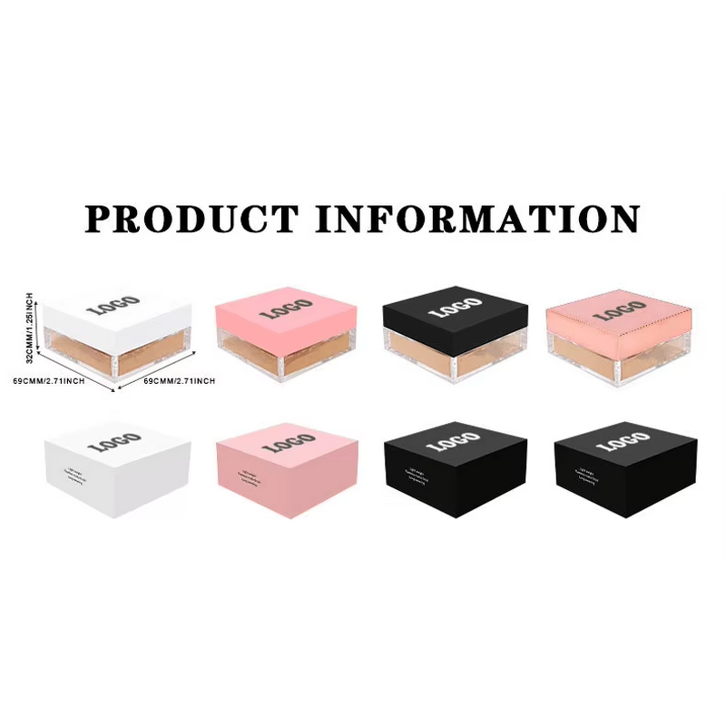 Long Lasting No Brand Pink Makeup Waterproof Mineral Face Loose Powder with Oil-Control Feature and Long Handle Powder Puff