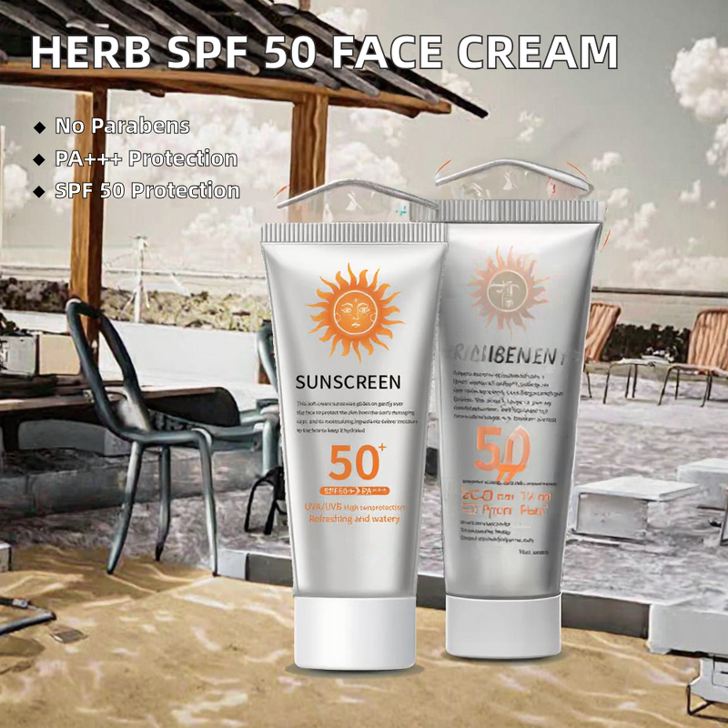 Sunscreen Cream Manufacturer - SPF50 PA+++ Herb-Infused Oil-Free Weightless Centella Facial