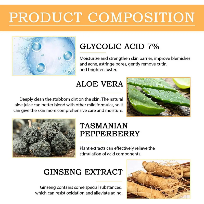 Toning Solution Manufacturer - 7% Glycolic Acid 100ml Acne Remove Skin Rejuvenating Moisturize