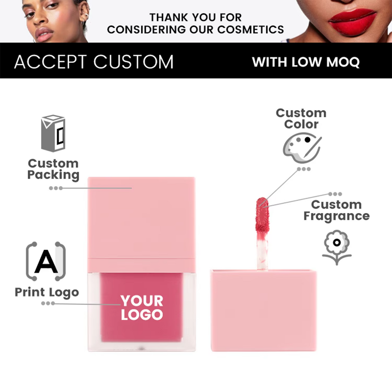 Lip Gloss Manufacturer - Square Tube Matte Herbal Mineral OEM Cosmetics Factory Wholesale