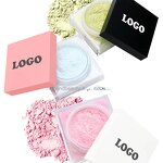 Long Lasting No Brand Pink Makeup Waterproof Mineral Face Loose Powder with Oil-Control Feature and Long Handle Powder Puff