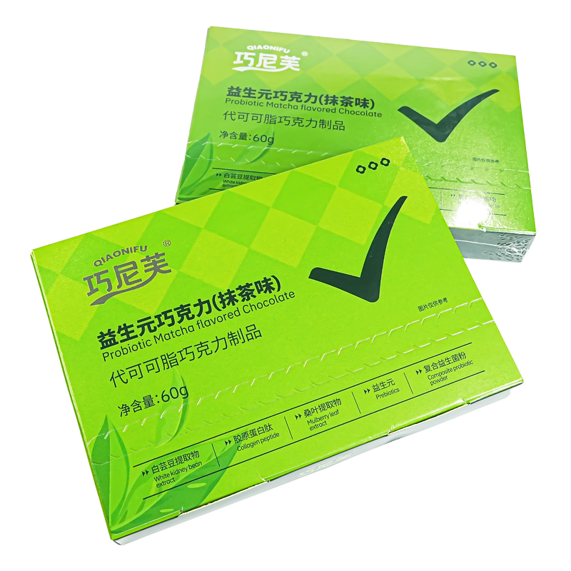 Chocolate Manufacturer - Qiaonifu Probiotic Matcha 60g Boxed Snack Food Wholesale Adequate Supply