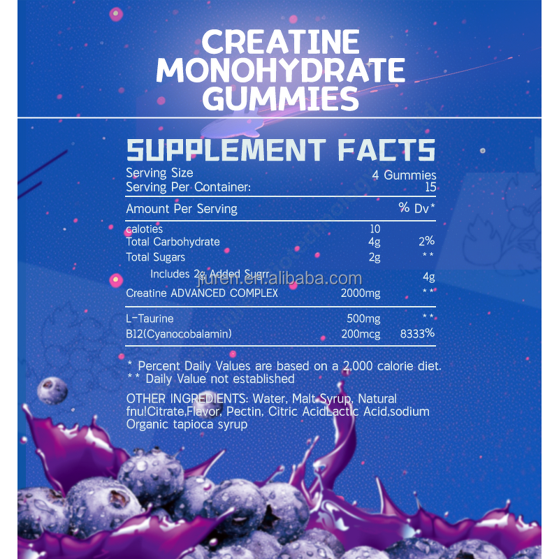 Creatine Gummies Manufacturer - Vegetarian Pre-Workout for Muscle Growth Support