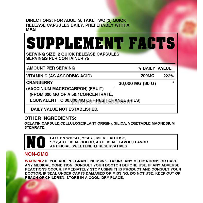 Cranberry Probiotic Capsules Manufacturer - Organic for Women Vaginal Urinary Health OEM