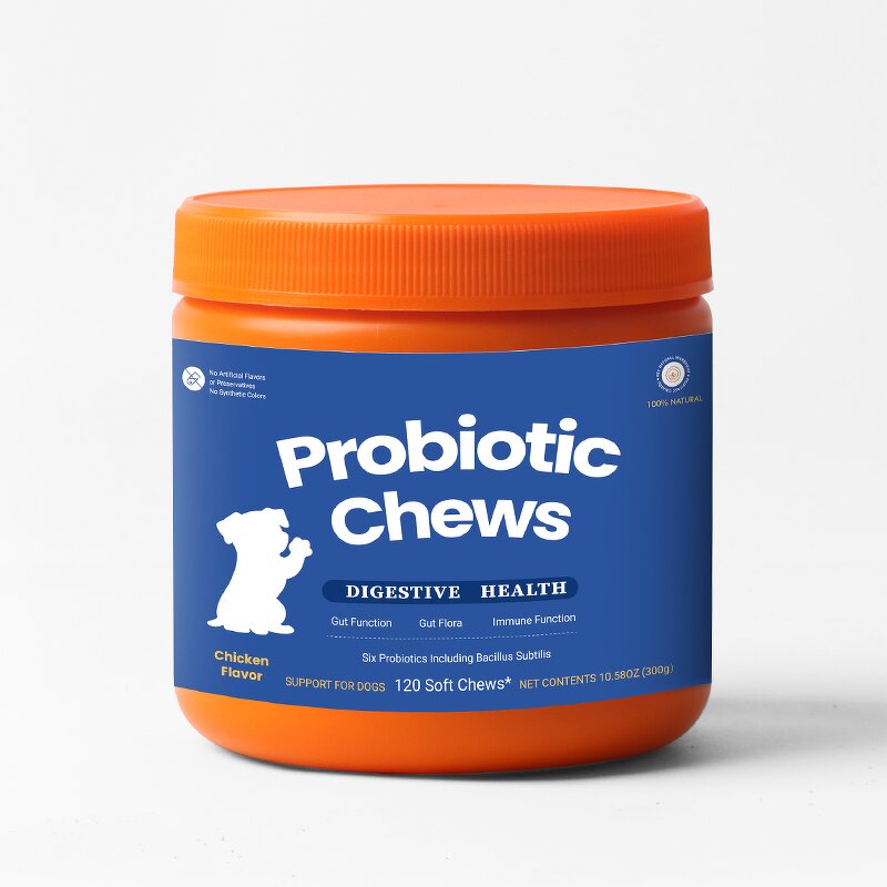 Pet Probiotic Soft Chews Manufacturer - OEM Digestive Enzymes Skin Coat Health Bottles