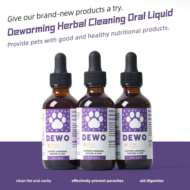 Pet Oral Deworming Liquid Manufacturer - Herbal for Dog Cat Skin Coat Flea Removal Safe
