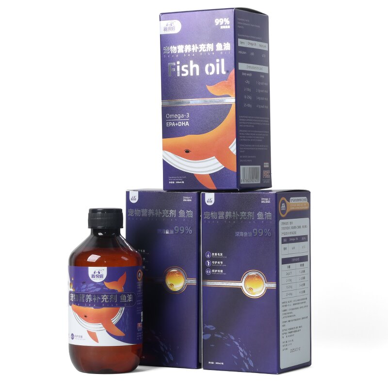 Pet Fish Oil Liquid Manufacturer - 300ml Vitamin A D for Dog Cat Skin Coat Health
