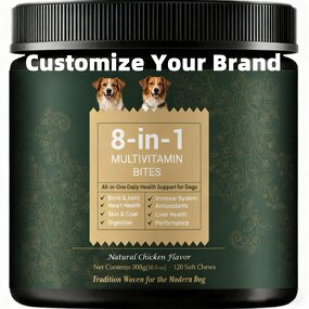 Dog Probiotics Soft Chews Manufacturer - 8-in-1 Multivitamin Gut Heart Coat Health