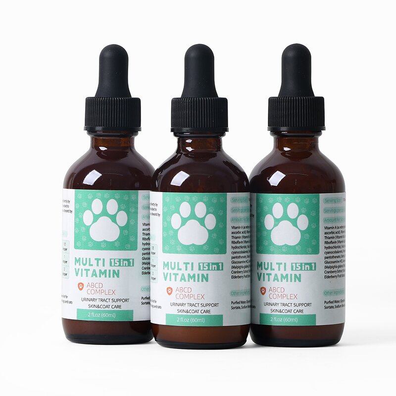Pet Multivitamin Liquid Manufacturer - 15 in 1 Natural for Dog Cat Immune System Support