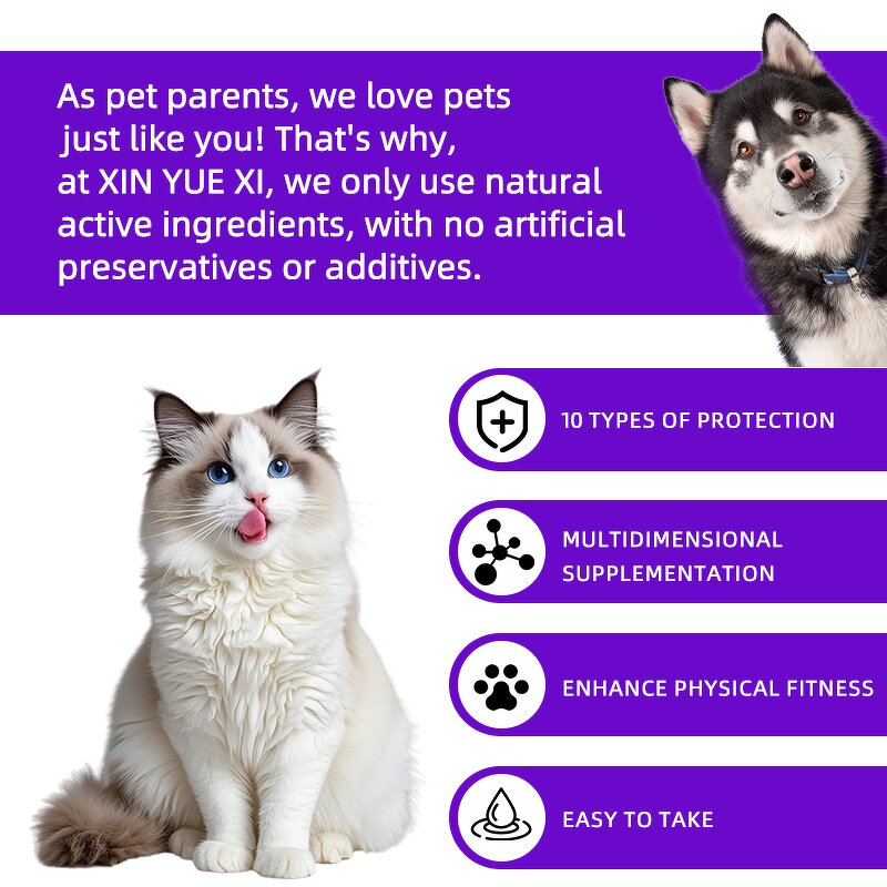 Pet Multivitamin Liquid Manufacturer - 15 in 1 Natural for Dog Cat Immune System Support