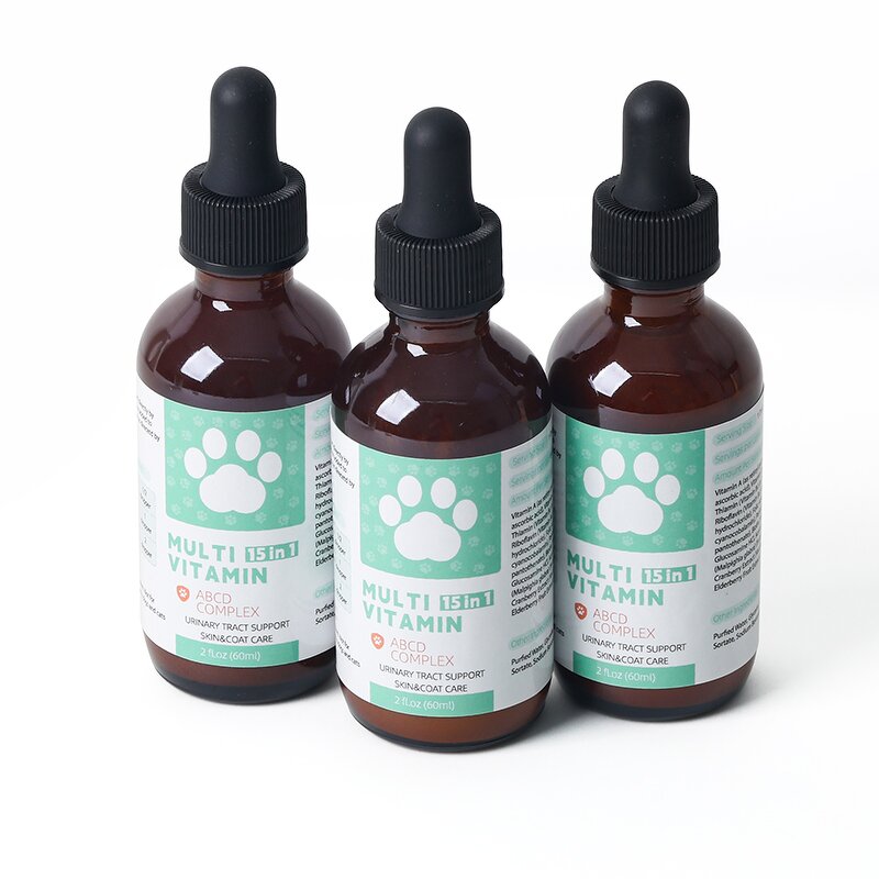 Pet Multivitamin Liquid Manufacturer - 15 in 1 Natural for Dog Cat Immune System Support