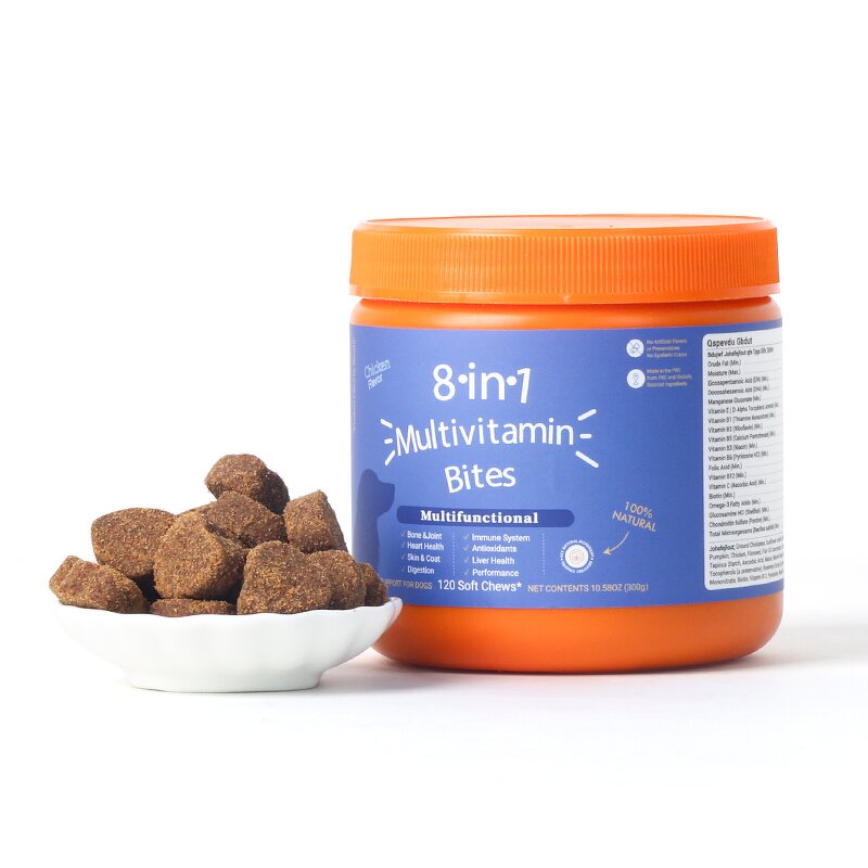 Pet Allergy Soft Chews Manufacturer - 8In1 Multivitamin for Dog Cat Skin Gut Joint OEM/ODM