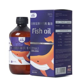 Pet Fish Oil Liquid Manufacturer - 300ml Vitamin A D for Dog Cat Skin Coat Health