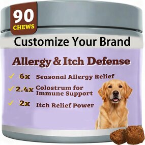 Dog Itch Defense Soft Chews Manufacturer - Allergy Relief Custom Brand Logo for Skin Health