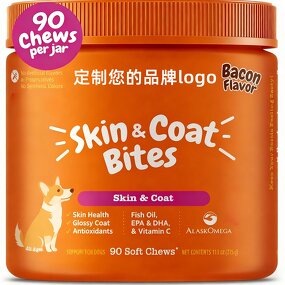 Pet Skin Care Soft Chews Manufacturer - 90-count Jar for Skin Coat Health Improvement