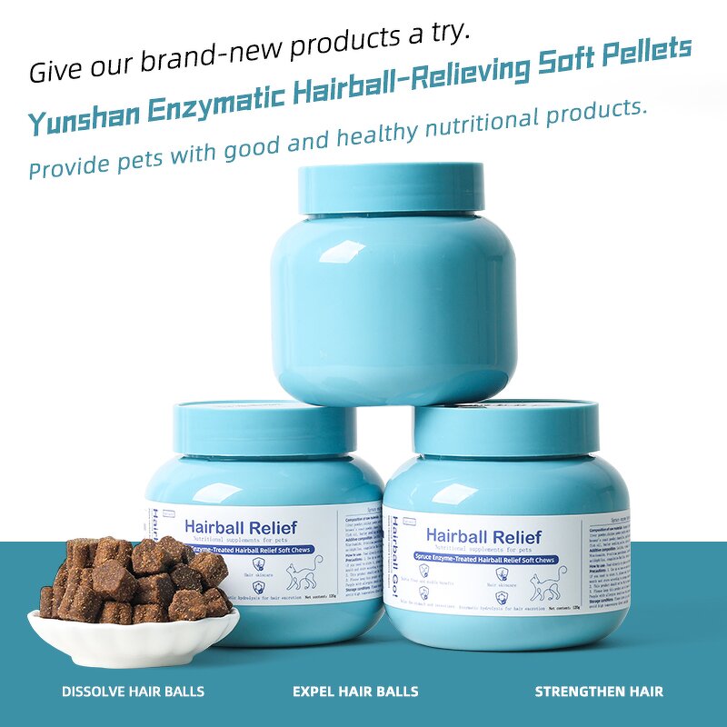 Pet Hairball Granules Manufacturer - Enzyme Formula Fish Oil Vitamin E for Digestive Skin