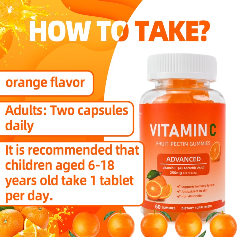 Vegetarian Pectin Vitamin C Gummies Manufacturer - Soft Candy Skin Whitening Immune Daily Nutritional Supplement