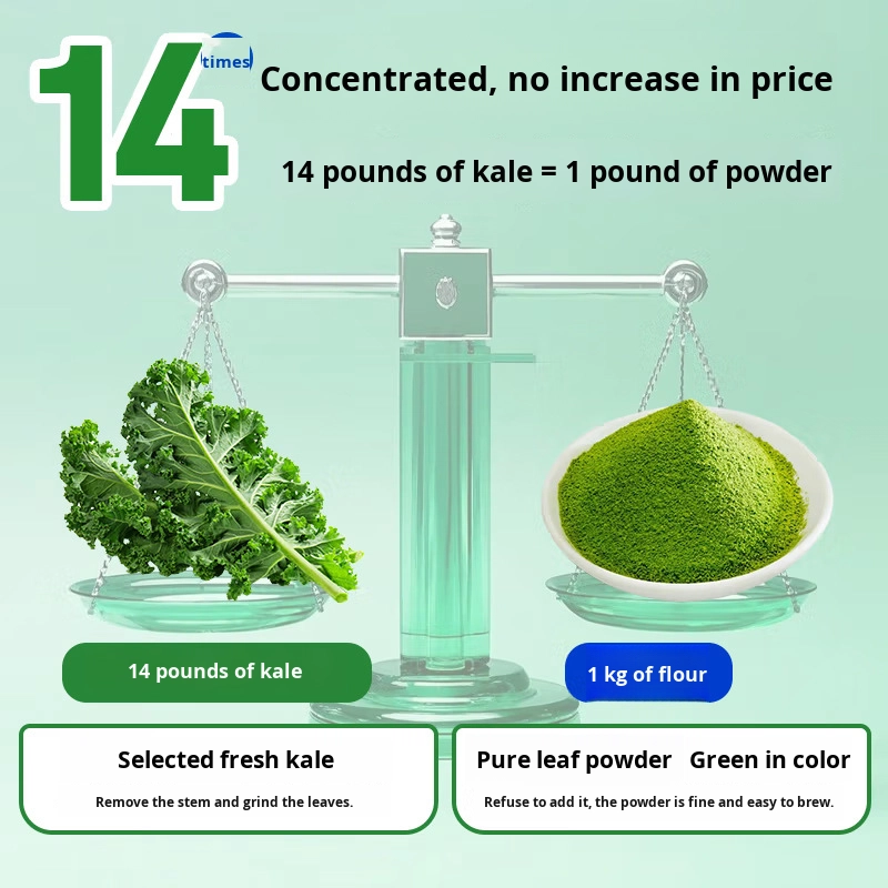 Custom Kale Powder Wholesale Manufacturer - Freeze-Dried Vegetable Dietary Fiber Supplement with Vitamin Bottle Packaging