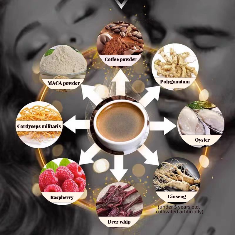 Factory Direct Men's Energy Quick-Soluble Coffee Manufacturer - Three-in-One Coffee with Deer Whipper Ginseng