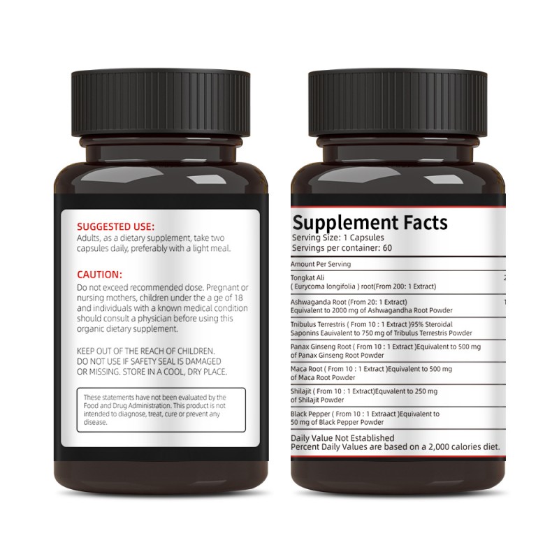 OEM Private Label Factory Supply Tongkat Ali Capsules Manufacturer - 200mg 400mg Tongkat Ali Extract Wholesale Price