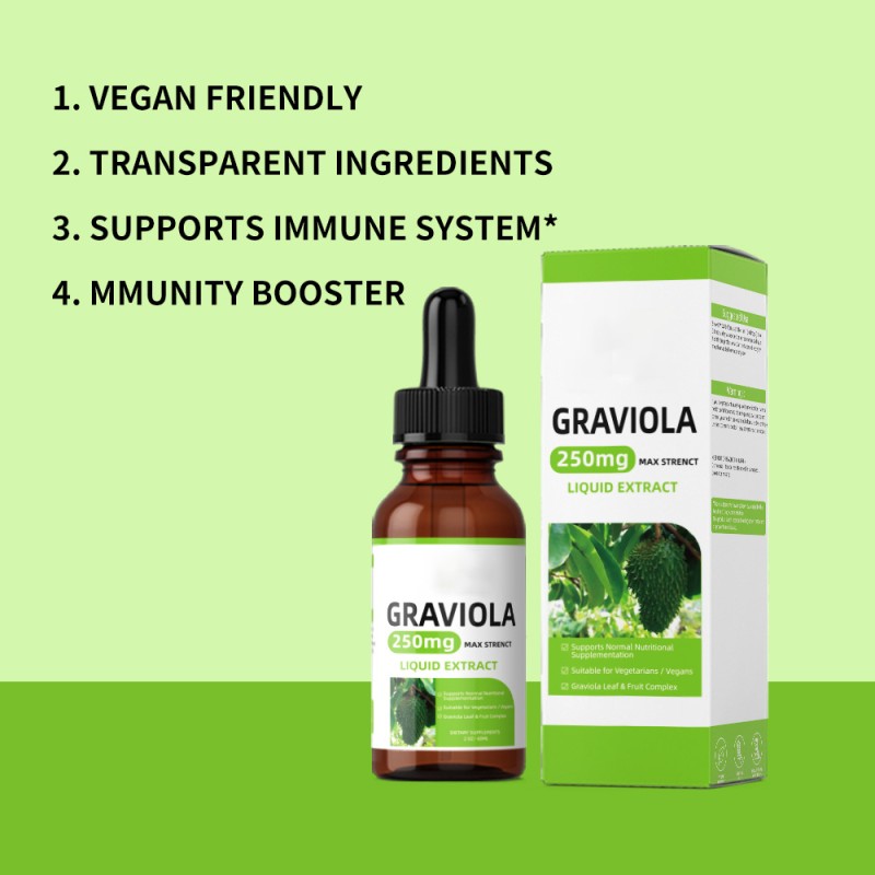Private Label Graviola Drops Liquid Extract Manufacturer - Supports Normal Nutritional Supplementation Graviola Complex