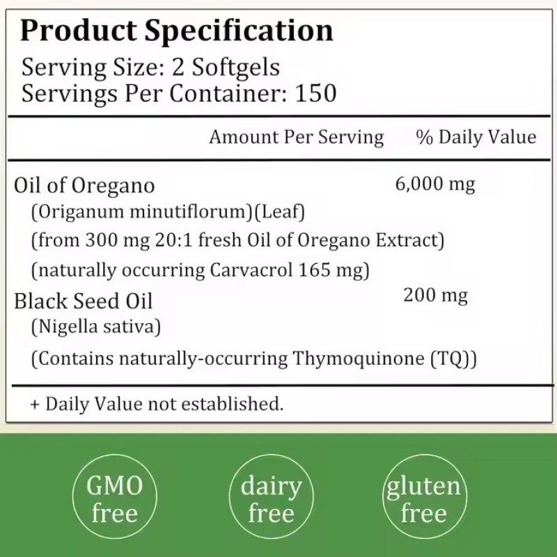 OEM Manufacturer's Private Label Oregano Oil Carvacrol Softgels Capsules Factory - Antioxidant Oral Liquid for Adults Children