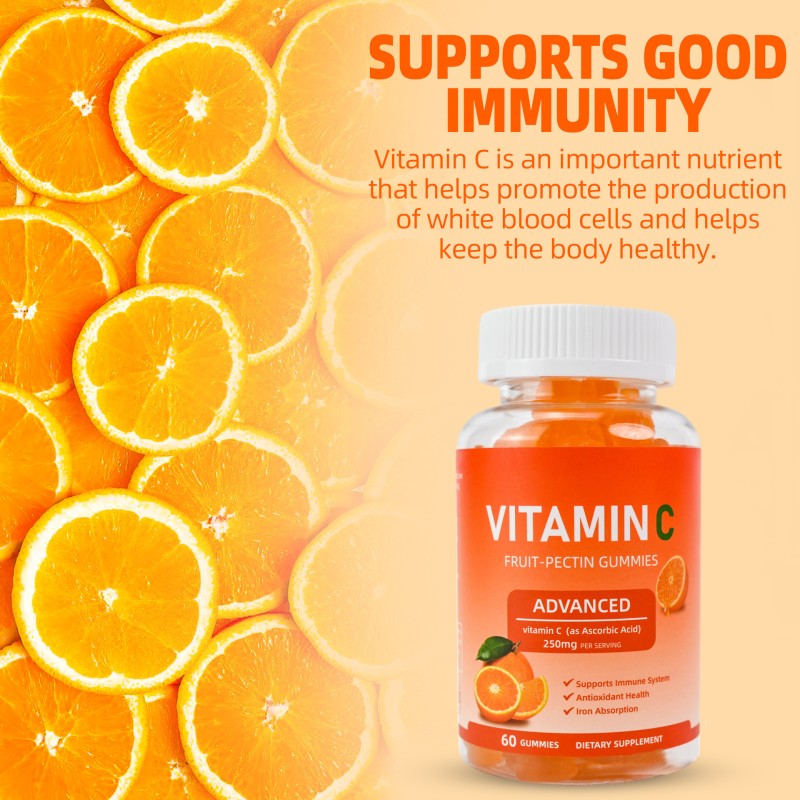 Vegetarian Pectin Vitamin C Gummies Manufacturer - Soft Candy Skin Whitening Immune Daily Nutritional Supplement
