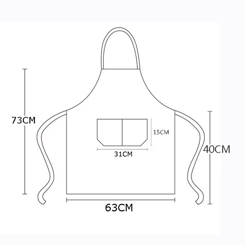 Waist Apron Factory - OEM Polyester Server Apron with 3 Pockets Restaurant Use