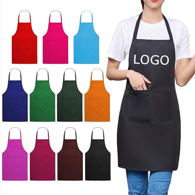 Waist Apron Factory - OEM Polyester Server Apron with 3 Pockets Restaurant Use