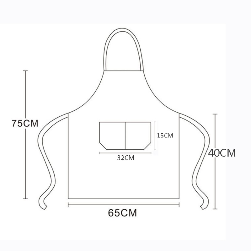 Unisex Apron Factory - OEM Bib Apron with 2 Pockets Adjustable Waterproof