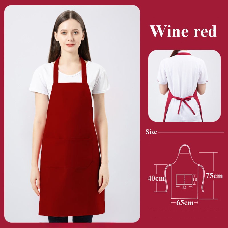Unisex Apron Factory - OEM Bib Apron with 2 Pockets Adjustable Waterproof