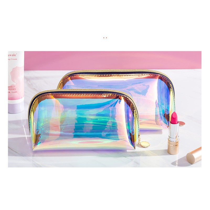 Travel Cosmetic Bag Supplier - OEM Laser Holographic Makeup Organizer Bag Custom