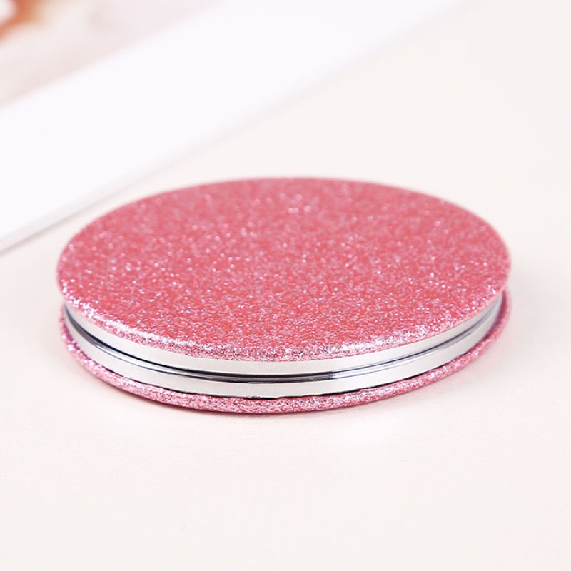Portable Mirror Manufacturer - OEM Small Folding Gold Pu Leather Handheld Compact