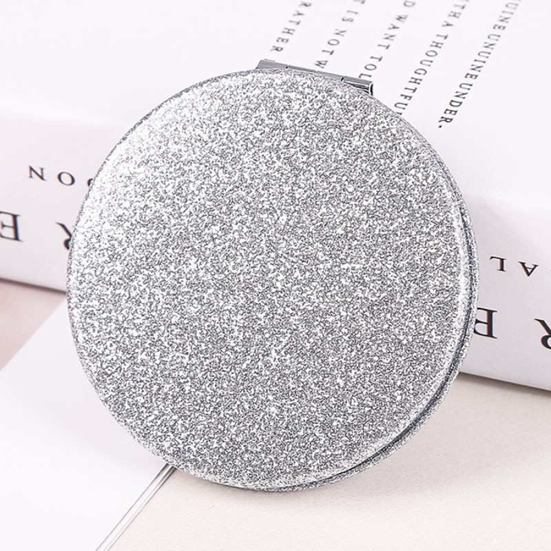 Portable Mirror Manufacturer - OEM Small Folding Gold Pu Leather Handheld Compact