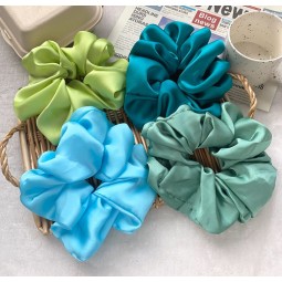 Custom Scrunchies Factory - OEM Oversized Silk Satin Women Hair Ties Private Label