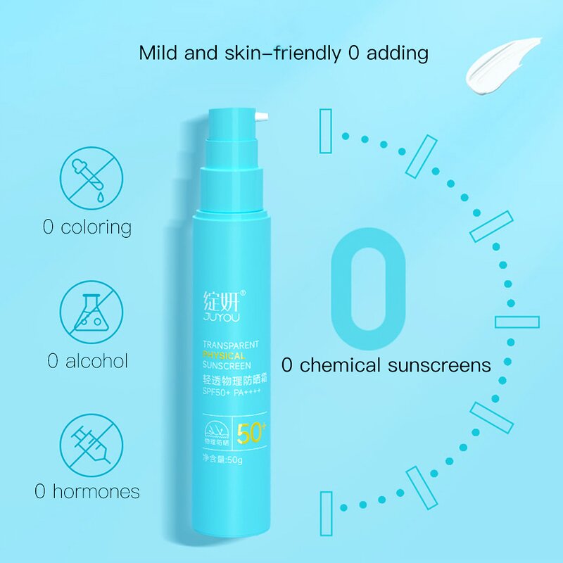 Sunscreen Cream Manufacturer - 50G SPF50+ for Sensitive Oily Acne Skin & JUYOU Private Label