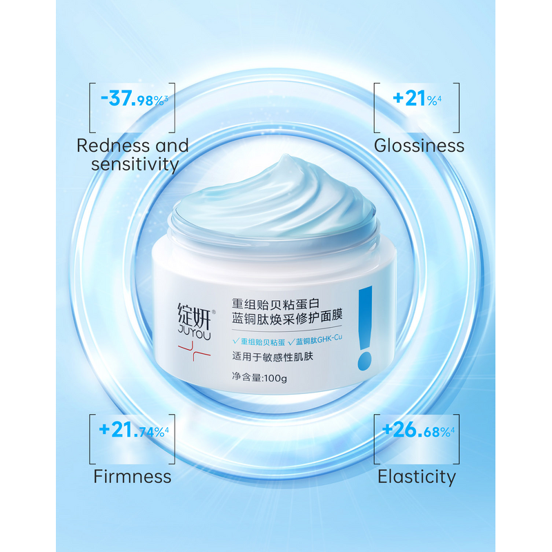 Face Mask Manufacturer - Blue Copper Peptide Collagen Moisturizing Soothing Repair Spreadable & Juyou