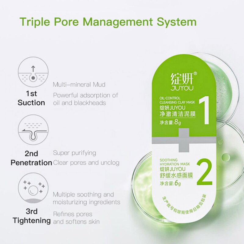 Facial Mask Set Manufacturer - Natural Plant Based Anti Acne Soothing Purifying Clay & Juyou