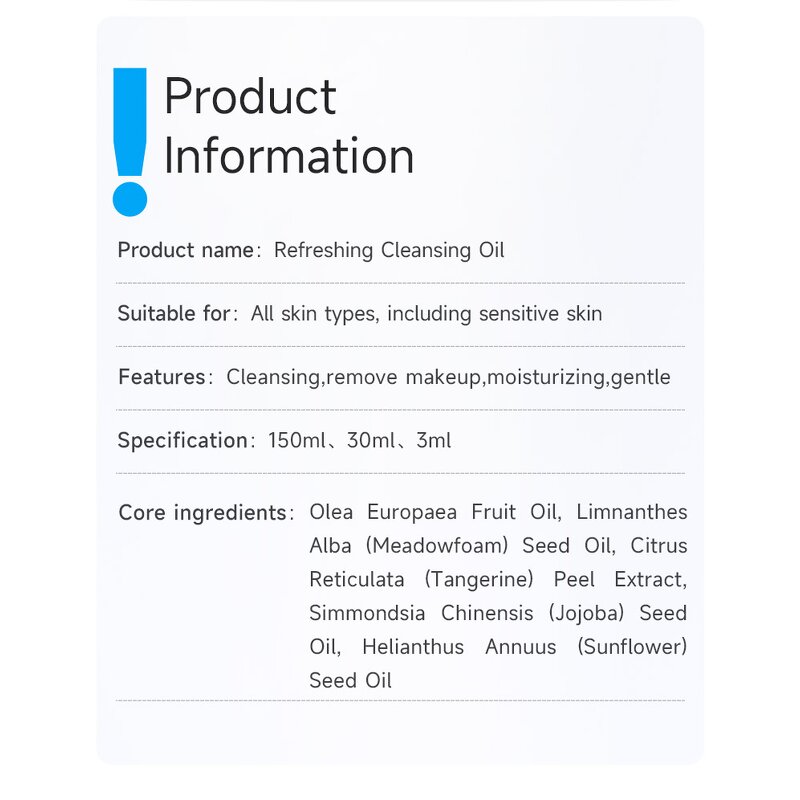 Facial Cleansing Oil Manufacturer - 150ml Sunflower Extract Deep Makeup Remover & Juyou Oil Based