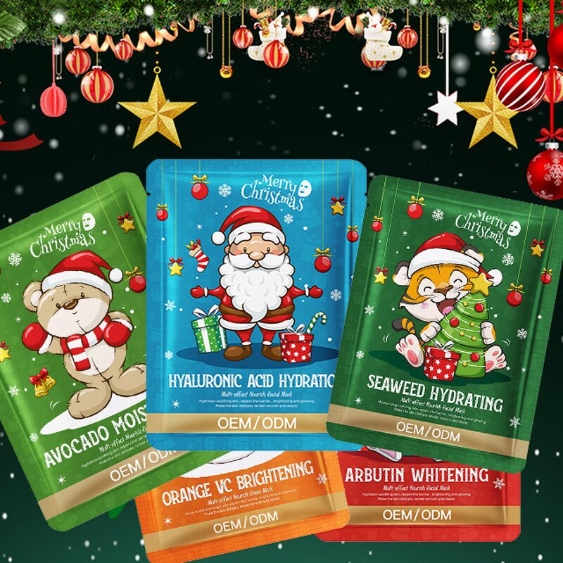 Pomegranate Sheet Mask Manufacturer - Christmas VC Plant Fruit Whitening Moisturizing