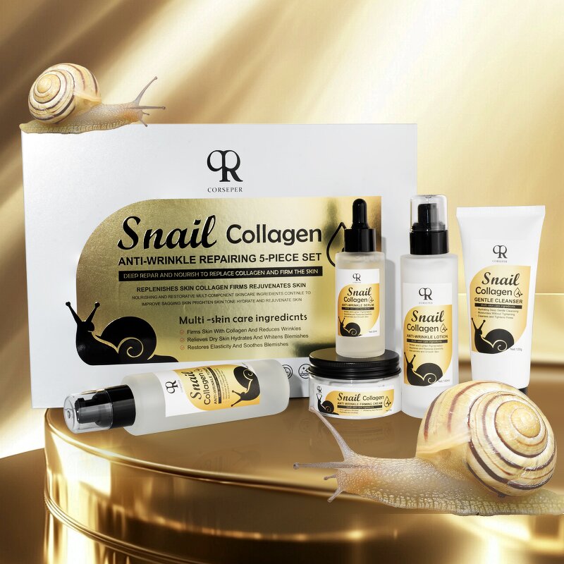 Skin Care Set Manufacturer - Collagen Snail Cleansing Moisturizing 5 Pieces Set