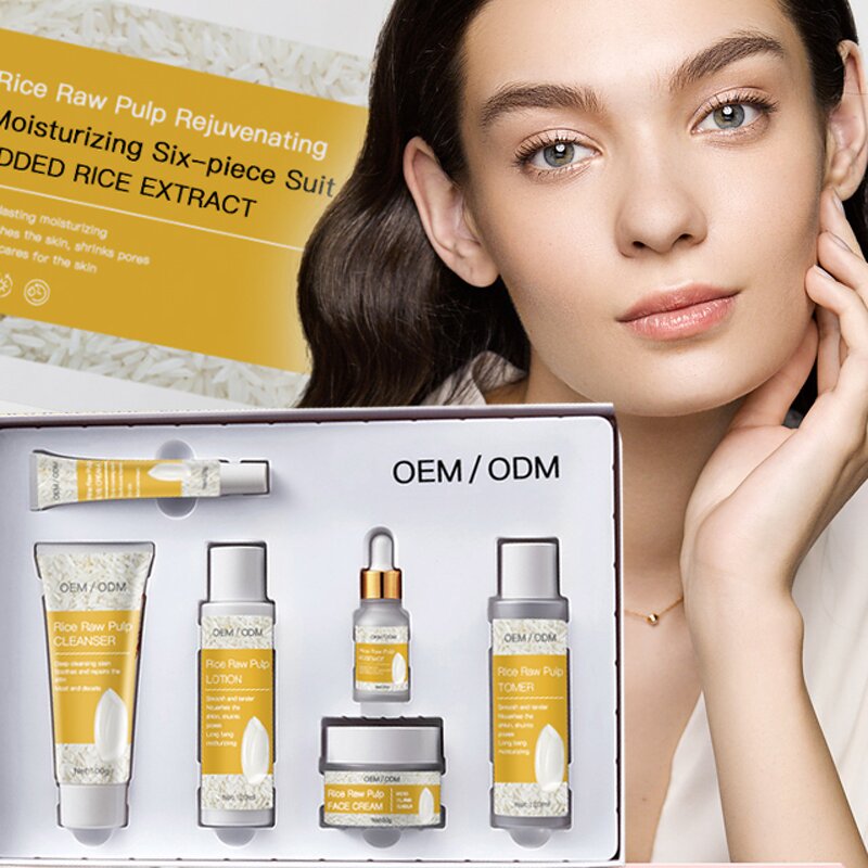 Rice Skin Care Set Manufacturer - OEM Korean 6 Pcs Moisture Firming Facial Set