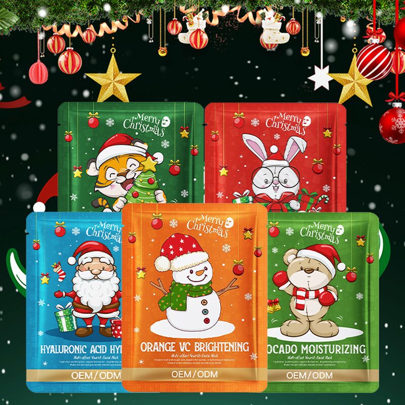 Pomegranate Sheet Mask Manufacturer - Christmas VC Plant Fruit Whitening Moisturizing