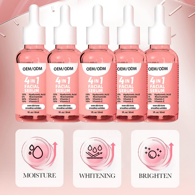4 In 1 Face Serum Manufacturer - OEM Hyaluronic Acid Vitamin C Peptides Korean Whitening