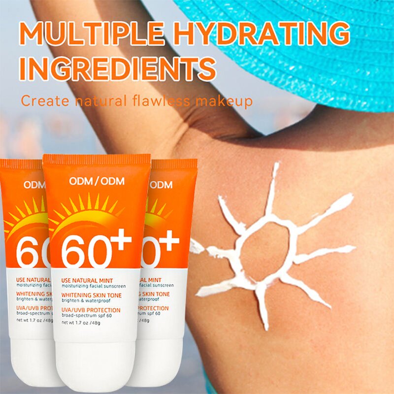 Sunscreen Cream Manufacturer - Korean Organic Anti-Freckle Vegan Whitening SPF 60 Face Body