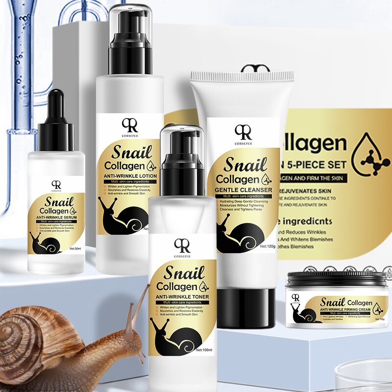 Snail Skin Care Set Manufacturer - Natural Collagen Repair Cleanser Serum Eye Cream