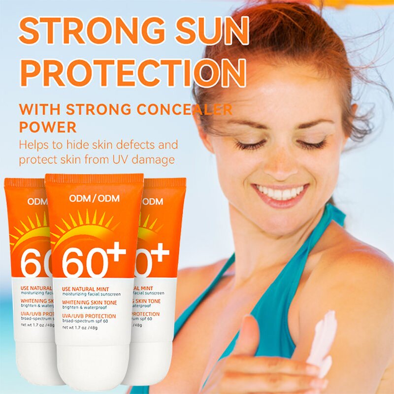 Sunscreen Cream Manufacturer - Korean Organic Anti-Freckle Vegan Whitening SPF 60 Face Body