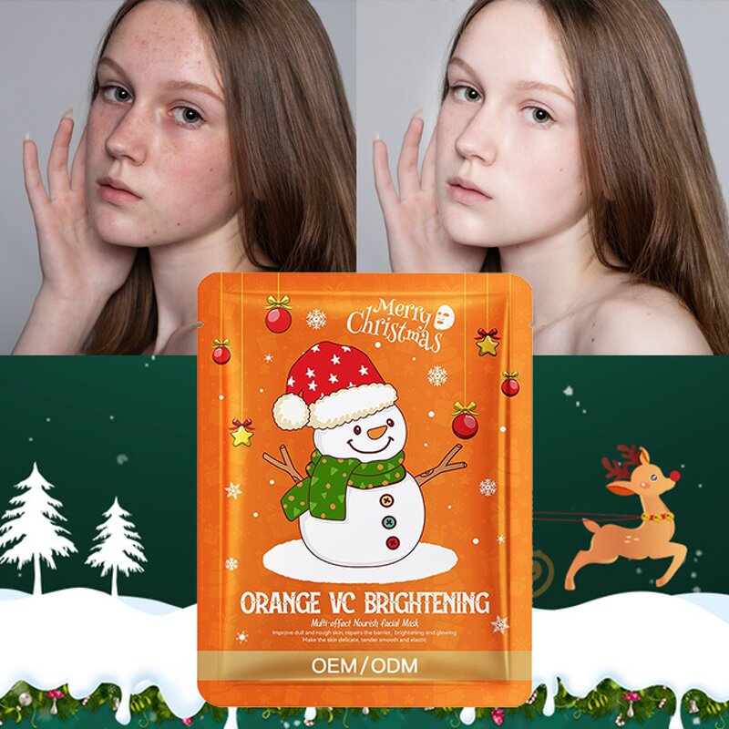 Pomegranate Sheet Mask Manufacturer - Christmas VC Plant Fruit Whitening Moisturizing