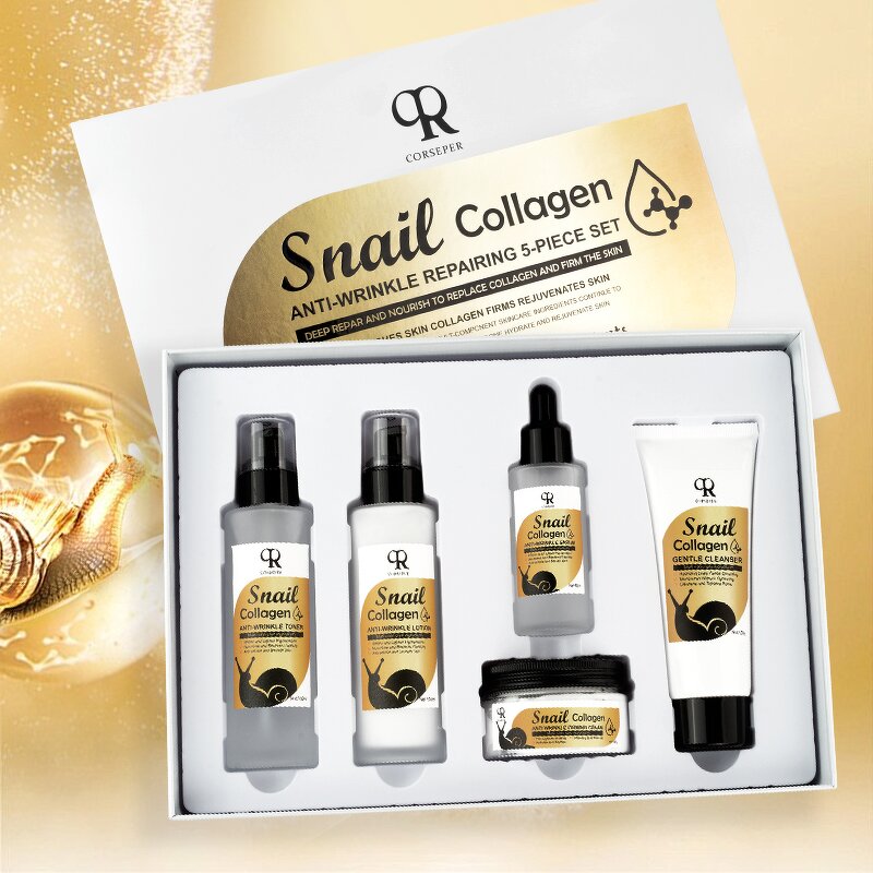 Skin Care Set Manufacturer - Collagen Snail Cleansing Moisturizing 5 Pieces Set